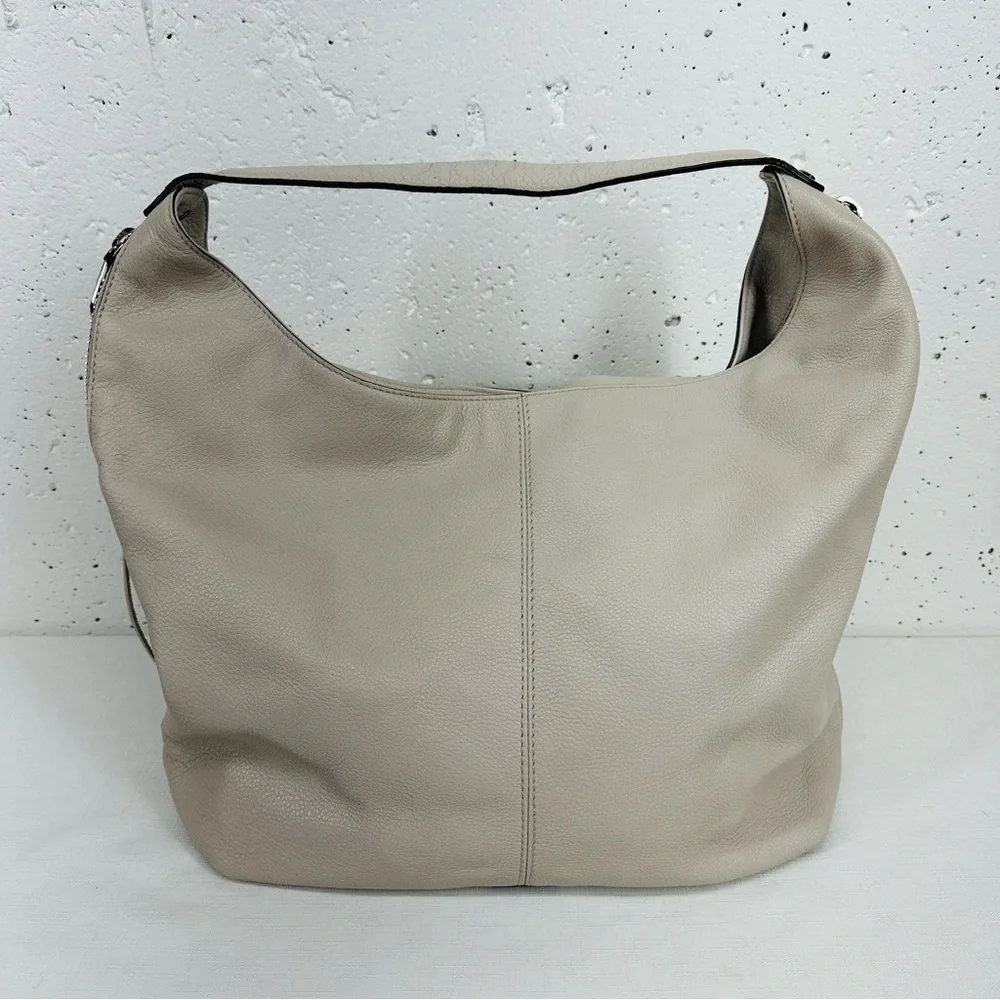 Rebecca Minkoff Large Gray Leather Bryn Double Zip Hobo Ladies Bag Purse